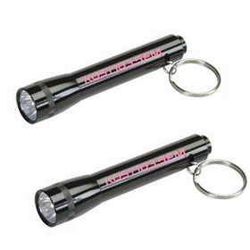 Custom Metal Bighead Mini Flashlight Keyring, 3.75" L