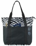 Custom Zebra Polyester Zippered Tote Bag (20