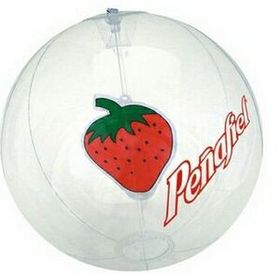 Custom 16" Inflatable Transparent Beach Ball W/ Strawberry Insert