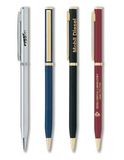 Custom The Metal Collection Brass Twist Action Pen w/ Chrome & Gold Trim