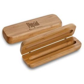 Custom Eco-Friendly Bamboo Single Pen Box, 2" W x 6 1/2" L x 7/8" D