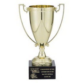 Custom Trophy w/10 1/4" Cup on Marble Base (12 1/2")