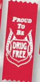 Custom Stock Drug Free Ribbon Award (Proud To Be Drug Free), 2" W x 5" H