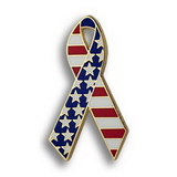 Custom American Flag Ribbon - Die Struck Patriotic Lapel Pins, 1