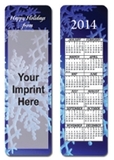 Custom Stock Full Color Digital Printed Bookmark - Holiday Snowflake w/ Calendar