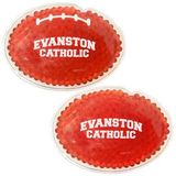 Custom Red Football Hot/ Cold Pack with Gel Beads, 4 1/2