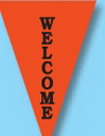 Blank 30' Stock Pre-Printed Message Pennant String-Welcome