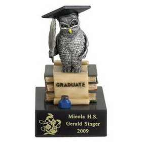 6" Owl Graduate Scholastic Trophy (Black Plate)