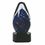 Custom 6.75" Blue Oval Swirl Art Glass on Black Base (Engraved), Price/piece