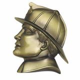 Blank Antique Brass Hand Painted Resin Fireman Head Plaque Mount (5 1/4