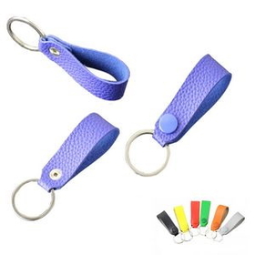 Custom PU leather Key Ring, 3 1/6" L x 5/6" W