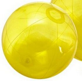 Custom 12" Inflatable Translucent Yellow Beach Ball
