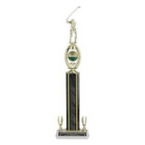 Custom Blue Splash Figure Topped Column Trophy w/2