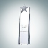 Custom Metal Star Tower Optical Crystal Award (Small), 8 1/4