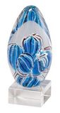 Custom Blue Sea Anemone Inspired Art Glass Award - 6 1/4