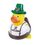 Custom Rubber October Festive Duck, 3 1/4" L x 3 1/4" W x 3 3/4" H, Price/piece