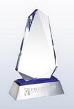 Custom Blue Inspiration Crystal Award on Aluminum Base, 6