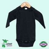 Custom Black Poly Cotton Blend Infant Long Sleeve Onesie