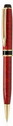 Custom Flat TopBallpoint Pen w/ Red Marble Barrel & Gold Trim