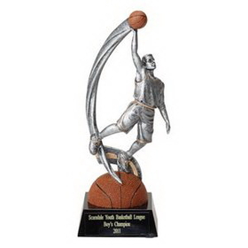 Custom 8 3/4" Basketball Trophy W/Male Figure