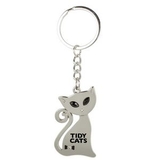 Custom Cat Keychain With Crystal Eyes, 1 3/8