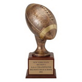 Custom Resin Football Trophy on Wood Base (16