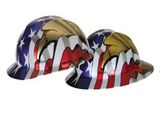 Custom MSA Freedom Full Brim Hard Hat - American Flag with 2 Eagles