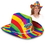 Rainbow Cowboy Hat w/ Custom Printed Faux Leather Icon, Price/piece