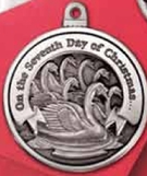 Custom Twelve Days Of Christmas Full Size Ornament (Day 7 - Seven Swans-A-Swimming), 2.25