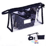 Custom 3-Piece Transparent PVC Cosmetic Bag Set, 9 1/2
