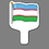 Custom Hand Held Fan W/ Full Color Flag of Uzbekistan, 7 1/2" W x 11" H, Price/piece