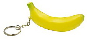 Custom Banana Key Chain Stress Reliever Squeeze Toy, 3 1/4" W x 3/4" H x 3/4" D