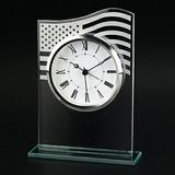 Custom U.S. Flag Glass Clock (Screened)