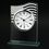 Custom U.S. Flag Glass Clock (Screened), Price/piece