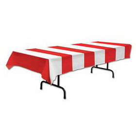 Custom Red & White Stripes Table Cover, 54" W x 108" L