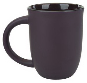 Custom 14 Oz. Salem Mug Satin Purple w/Black Rim