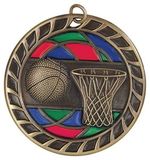 Custom Stained Glass Basketball Medal Award, 2.5