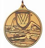 Custom 400 Series Stock Medal (Male Swimming) Gold, Silver, Bronze