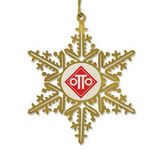 Custom Etched Brass Gold Plated Printed Snowflake Ornament