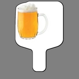 Custom Hand Held Fan W/ Full Color Mug Of Beer, 7 1/2