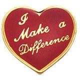 Blank I Make a Difference Heart Award Pin (5/8