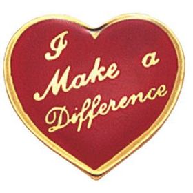 Blank I Make a Difference Heart Award Pin (5/8")