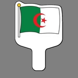 Custom Hand Held Fan W/ Full Color Flag of Algeria, 7 1/2