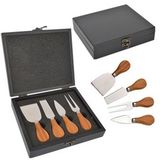 Custom Gourmet Wood Cheese Set with Case, 7.75