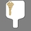 Custom Hand Held Fan W/ Full Color Brass House Key, 7 1/2" W x 11" H, Price/piece