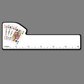 6" Ruler W/ Full Color Playing Card Hand - 4 Queens