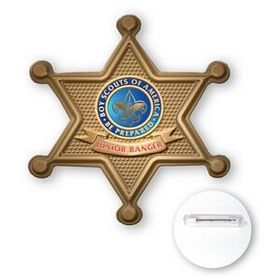 Ventura Custom Stock Sheriff Badge Polystyrene Button, Offset Lithography, 3" Diameter