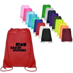 Custom Large Polyester Drawstring Backpack, 14.00" L x 18" W