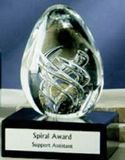 Custom Gold Dust Spiral Glass Award (3