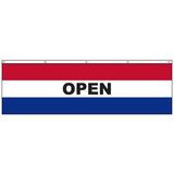 Custom Open 3' x 10' Horizontal Flag with Heading and Grommets Across the Top
